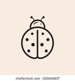 Ladybug outline icon with antennaes.