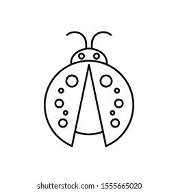 ladybug outline icon. isolated line vector illustration from animals collection. editable thin stroke ladybug icon on white background