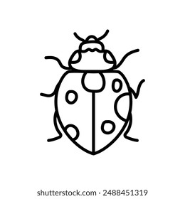 Ladybug Outline Icon, Vector illustration