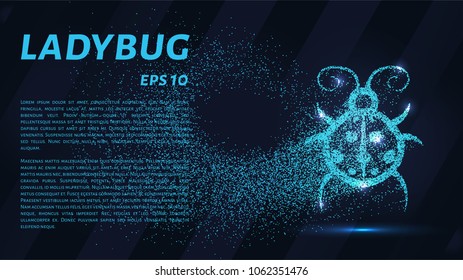 Ladybug of particles. Ladybug consists of circles and points. Vector illustration