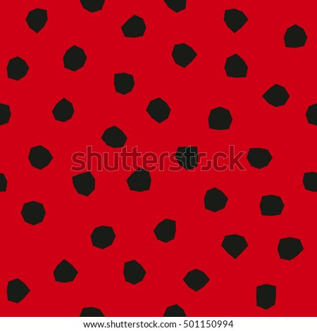 Ladybug pattern with angular spots. Seamless vector