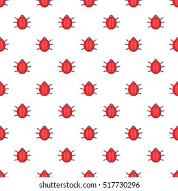 Ladybug pattern. Cartoon illustration of ladybug vector pattern for web