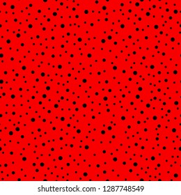 Ladybug pattern. Polka Dot Seamless vector. Seamless with red background and black spots - Vector illustration