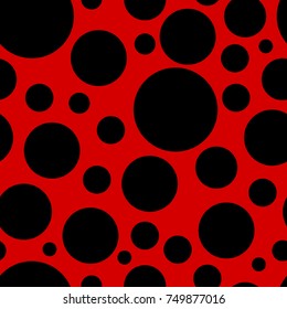 Ladybug pattern. Seamless vector. Seamless with red background and black spots