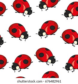 ladybug pattern, vector, illustration