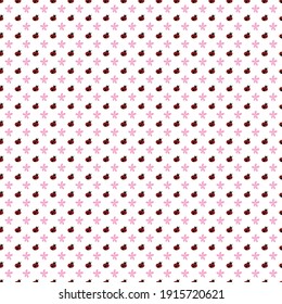 Ladybug pink flower seem less  background 