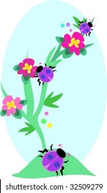 Ladybug Plant Vector