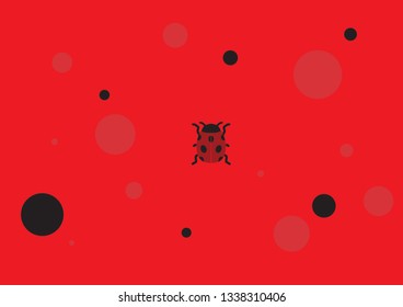 Ladybug red background