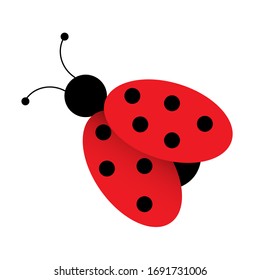 Ladybug, red beetle vector graphic. Isolated on white background. Illustration for printing, backgrounds, wallpapers, covers, packaging, greeting cards, posters, stickers, textile and seasonal design.