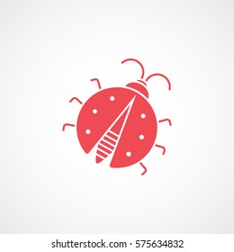 Ladybug Red Flat Icon On White Background