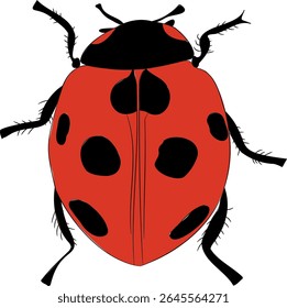 Ladybug, a red insect with black spots on its back, depicted in detail for use as a texture or background on various surfaces
