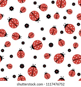 ladybug red on white