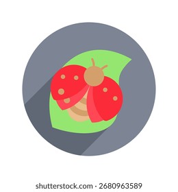 Ícone De Cor Arredondada Ladybug Mini Ícone De Ilustração. Use Para Conceitos Modernos, Impressão, Ui, Kit Ux, Desenvolvimento De Web E Aplicativos. Vetor Relacionado A Escritório, Educação, Exame E Muito Mais