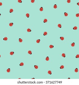 Ladybug seamless pattern, abstract texture, vector illustration. Vector illustration.
