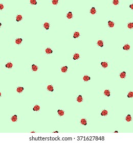 Ladybug seamless pattern, abstract texture, vector illustration. EPS10 vector illustration.
