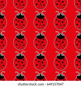 Ladybug seamless pattern art background