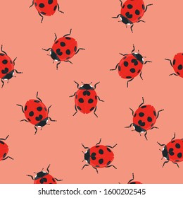 Ladybug Seamless Pattern Background or Wallpaper