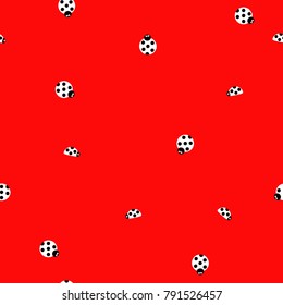 Ladybug seamless pattern. Cute baby backround for design wrapping, textile, wallpaper, paper. Funny print.