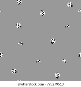 Ladybug seamless pattern. Cute delicate texture. Funny background for design paper, wallpaper, wrapping, fabric. 