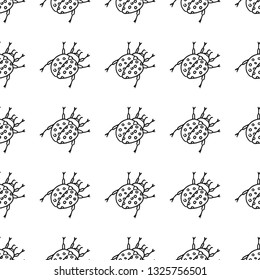 ladybug seamless pattern isolated on white background
