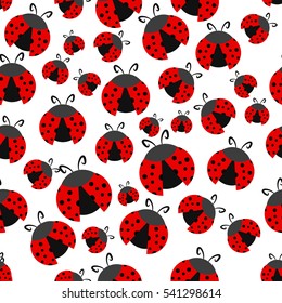 Ladybug seamless pattern. Ladybird endless pattern