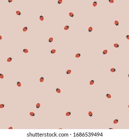 Ladybug Seamless Pattern for T Shirt Graphic Vector Print