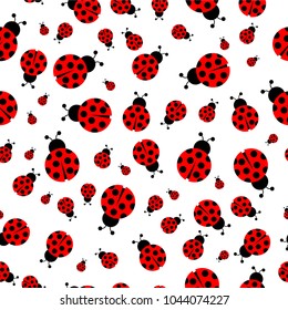 Ladybug seamless pattern vector