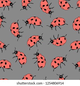 ladybug seamless pattern vector