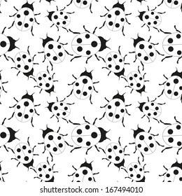 ladybug seamless pattern vector, 