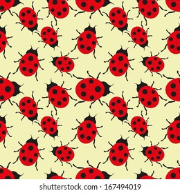 ladybug seamless pattern vector, 