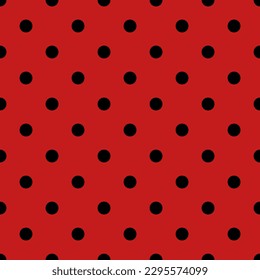 Ladybug seamless pattern. Vector background.