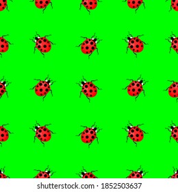 ladybug, seamless pattern, vector illustration