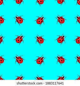 ladybug, seamless pattern, vector illustration