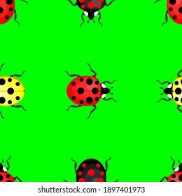 ladybug seamless pattern, vector illustration