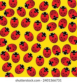 Ladybug seamless pattern vector, Lady bug background.