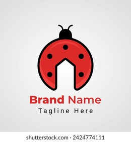 Ladybug Service Logo, combination of Bug insect animal and Wrench