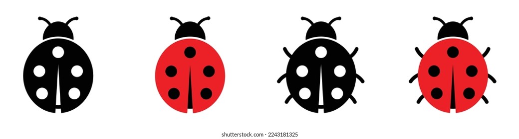 Ladybug set icon, vector illustration