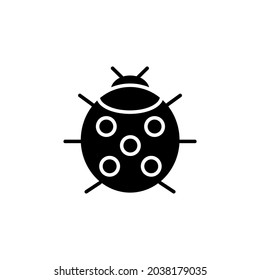 Ladybug Silhouette Icon On White Background