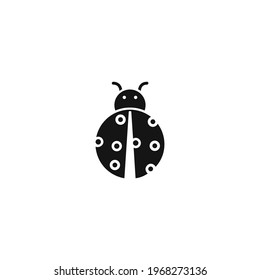 Ladybug Silhouette Icon Vector On A White Background