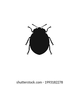 Ladybug Silhouette Icon Vector On A White Background