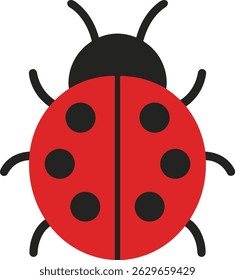 A ladybug silhouette vector art illustration