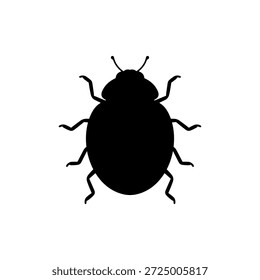 Ladybug silhueta vetor plano projeto de ilustração.