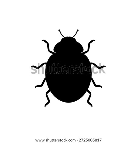 Ladybug silhouette vector flat illustration design.