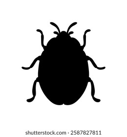 ladybug silhouette vector illustration isolated on white background