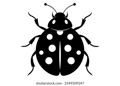 Ladybug Silhouette Vector Illustration Minimalist Bug Design Clipart