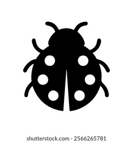 Ladybug silhouette vector illustration on white background.
