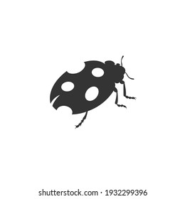 Ladybug Silhouette Vector On A White Background