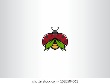 Ladybug single flat icon. Ladybird simple sign in cartoon style.