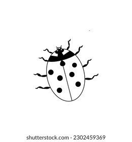 ladybug, sketch of a vector drawing, isolated on a white background. a collection of insects