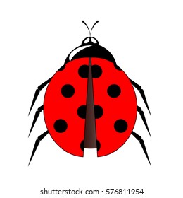 Ladybug small icon vector illustration.